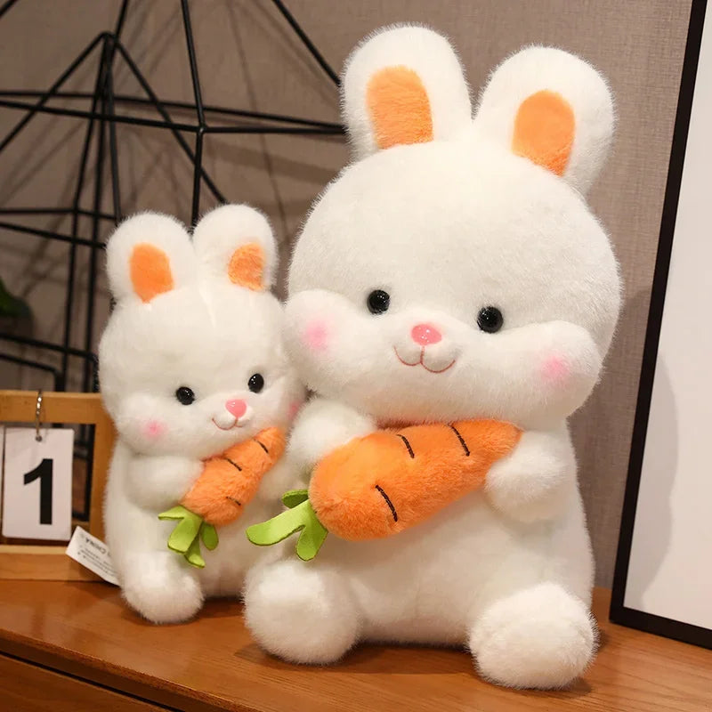 Carrot-Hugging Bunny Plushie, 10-20" | 26-50 cm