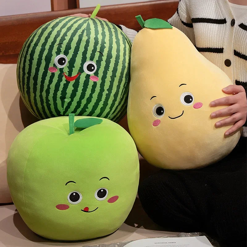 Kawaii Fruit Plush Pillows – Apple, Avocado, Strawberry & More, 4-12" | 10-30 cm