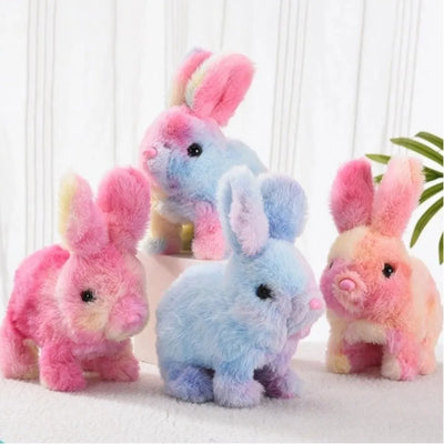 Tie-Dye Electric Bunny Plushie, 4" | 10 cm - Batteries not Included