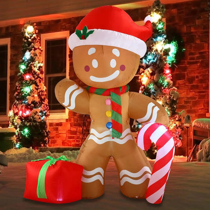 Gingerbread Man Inflatable Lawn Decoration (2.4m/7.9ft)