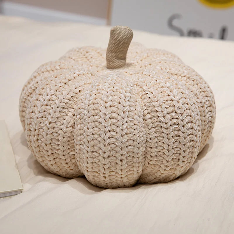 Calabaza de peluche de punto, tres colores, 11" | 28 centímetros