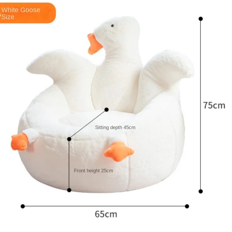 Large White Goose Plushie Chair