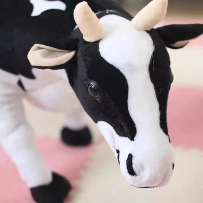 Plushie Jumbo Lifelike Dairy Cow | realistic stuffed animal | back view