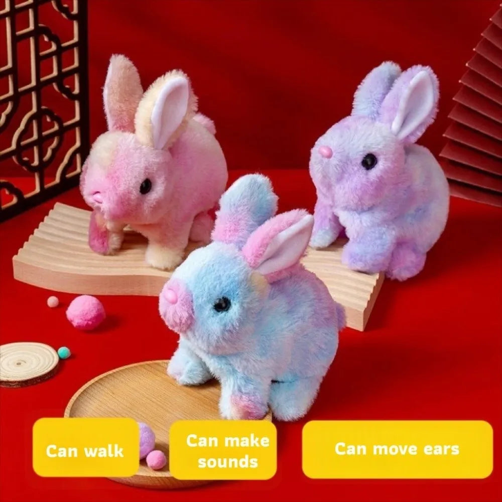 Tie-Dye Electric Bunny Plushie, 4" | 10 cm - Batteries not Included