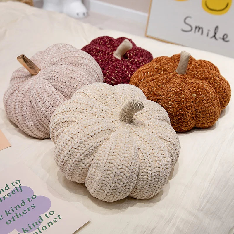 Knitted Pumpkin Plushie, Three Colors, 11" | 28 cm