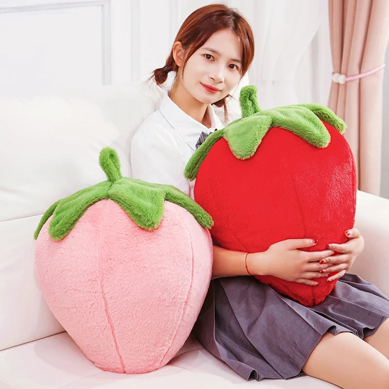 Cartoon Strawberry Plush Pillow, 9-18" | 23-45 cm