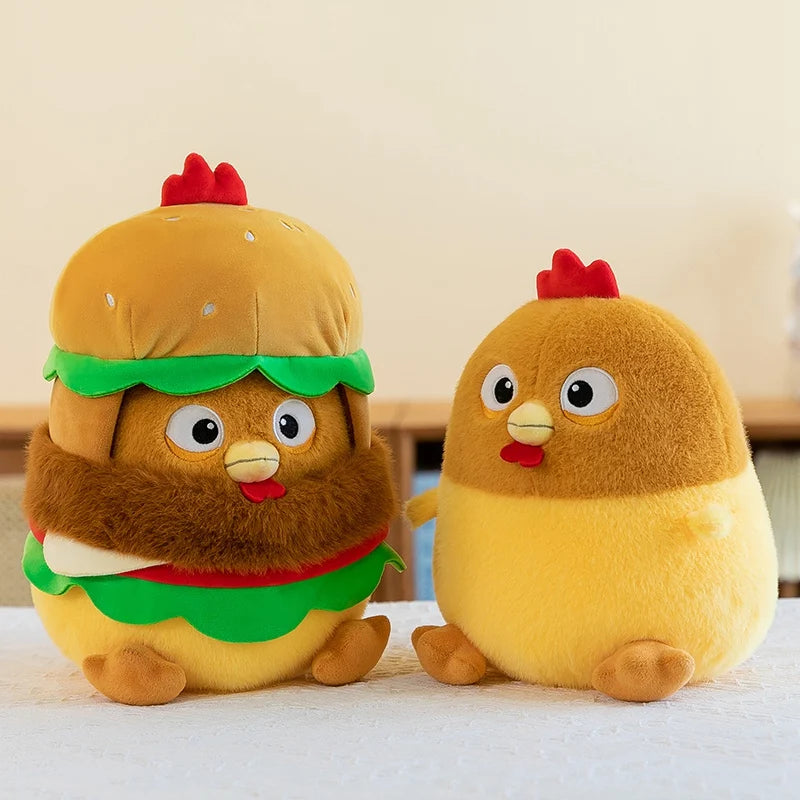 Chicken in a Hamburger Plushie, 12-20" | 30-50 cm