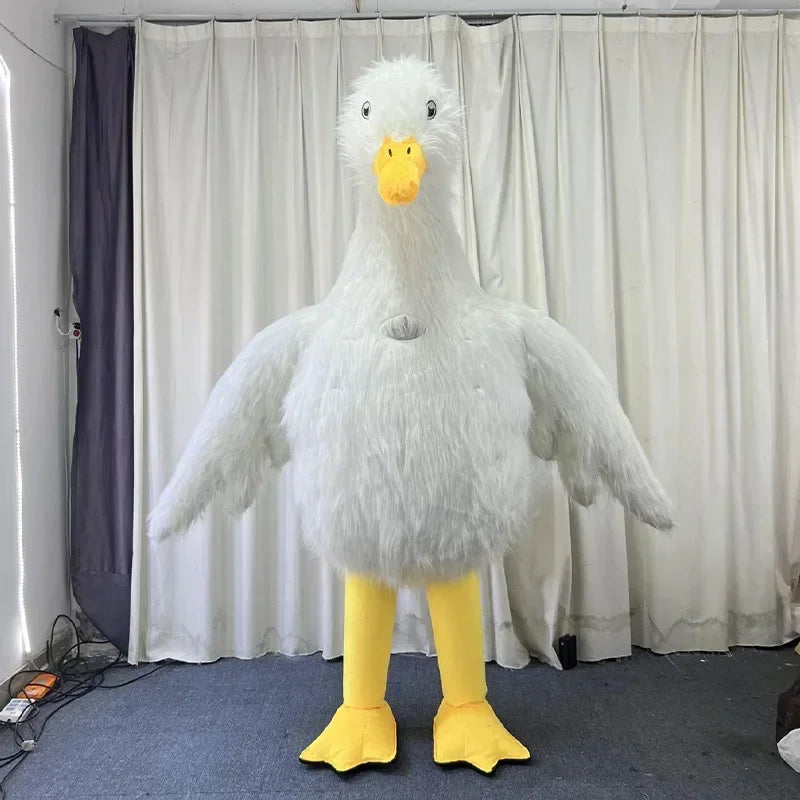 Plush Inflatable White Swan Costume