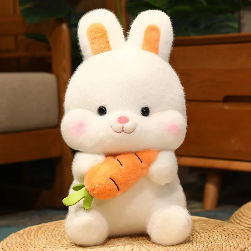 Carrot-Hugging Bunny Plushie, 10-20" | 26-50 cm