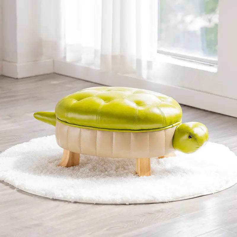 Pouf en simili cuir Turtle Time - Cinq couleurs