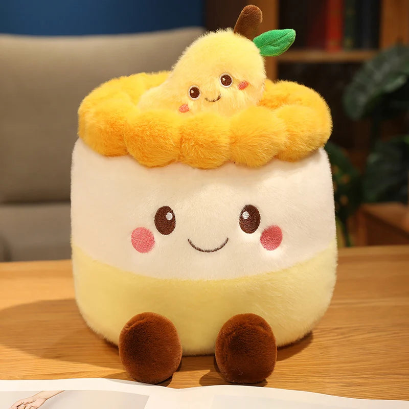 Kawaii Fruit Cake Plush Pillow | Stuffed Cake Slice Toy, 8x12\" | 20x30 cm