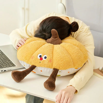 Pumpkin Plush Pillow - Soft Cartoon Gourd Cushion, 16" | 40 cm