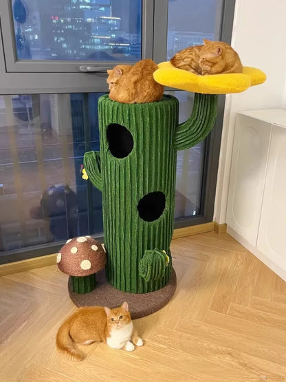 Árbol para gatos de lujo en forma de cactus - Apto para múltiples gatos