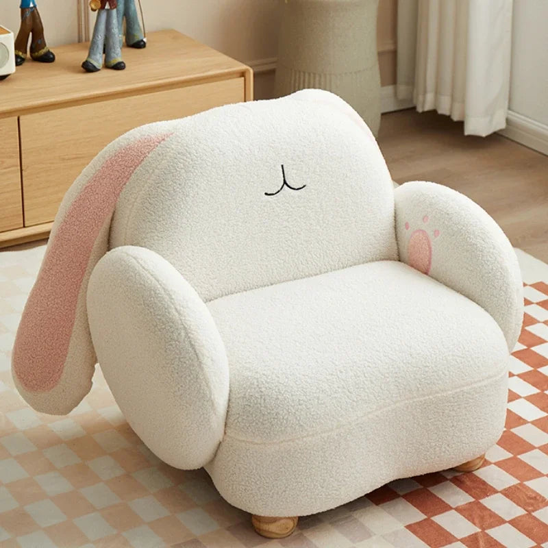 Chaise en peluche de lapin adorable pour enfants, 24"-31" | 60-71 cm
