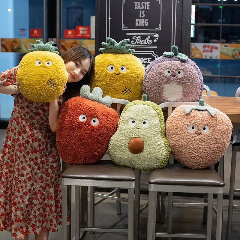 Plushie Fuzzy Fruit w/Optional Handwarmer, 5 Fruits, 14-18" | 36-45 cm