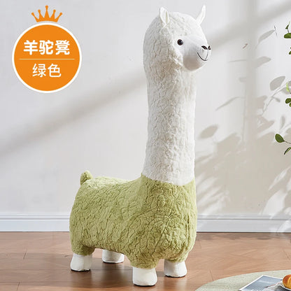 Ottomán de peluche de alpaca acogedor, ocho colores