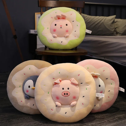 Animal Donut Plushie Seat Cushions, 16" | 40 cm