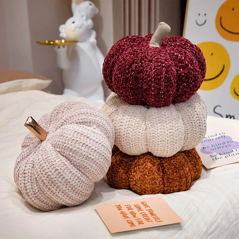 Knitted Pumpkin Plushie, Three Colors, 11" | 28 cm