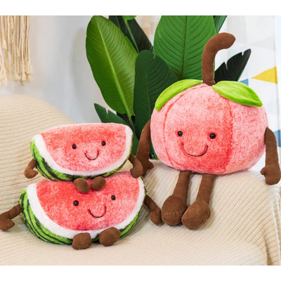 Juguete de peluche en forma de cuña de sandía de dibujos animados, 11-16" | 28-40 cm