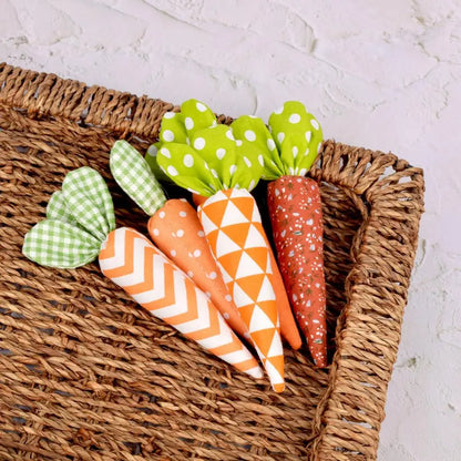 Plushie Carrot Plushies- Set of Five - Festive Spring Decor, 6" | 16 cm