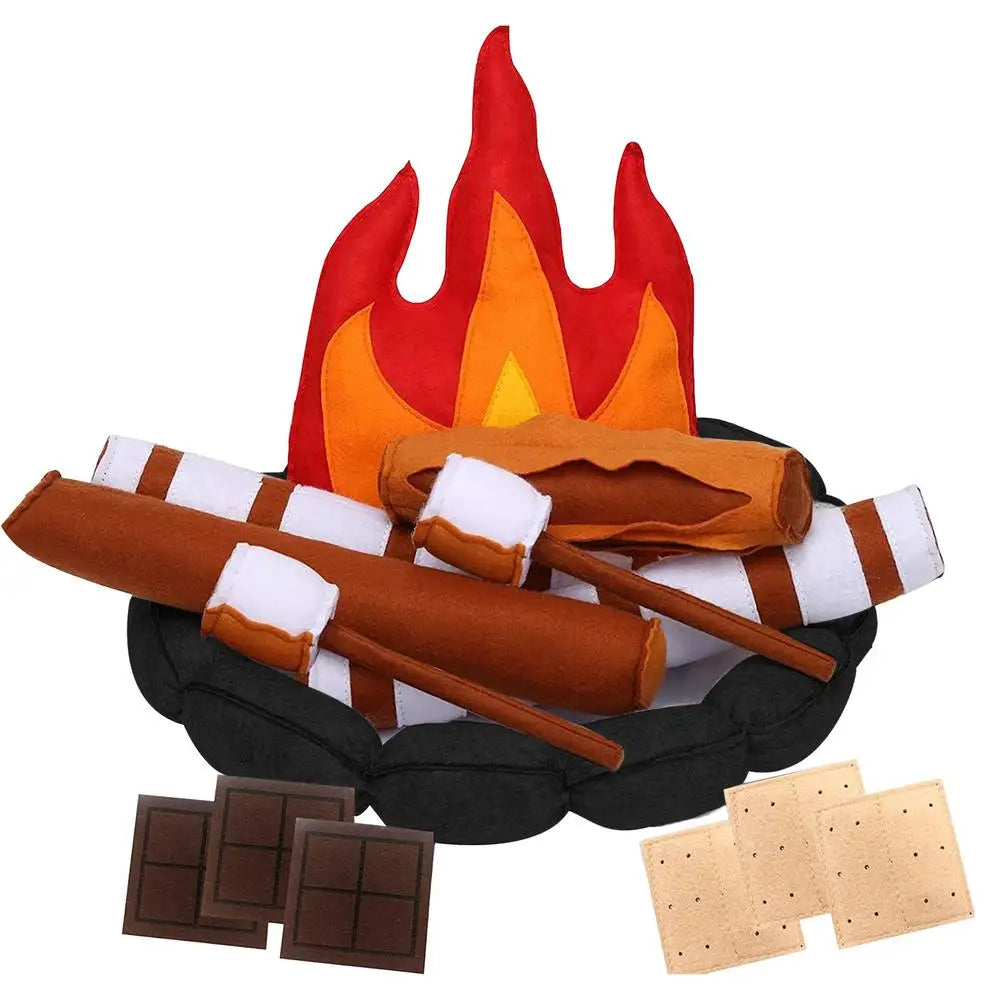 Ensemble de jeu de feu de camp S'mores en peluche, 16" | 40 cm