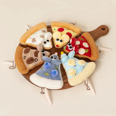 Pizza Mouse Stuffed Plush Toy | Kawaii Mouse & Pizza Slice Set, 6\" | 15 cm