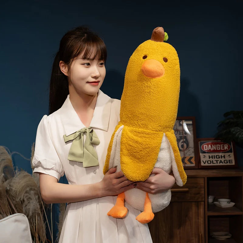 Banana Duck Plush Doll – Cute Funny Animal Pillow, 20-35" | 50-90 cm
