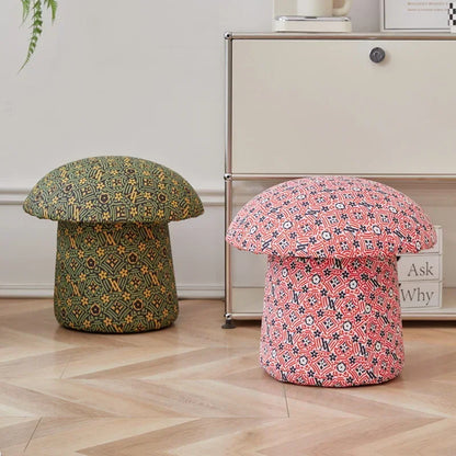 Cozy Cap Plush Mushroom Ottoman - Five Colors