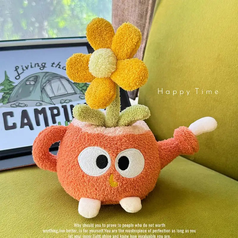 Solar Dancing Sunflower Plush | Smiley Flower Pot Desk Decor