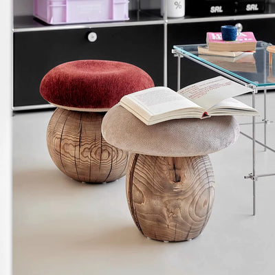 Mushroom Shape Shoe Change Stool – Cream Style Art Design Stool
