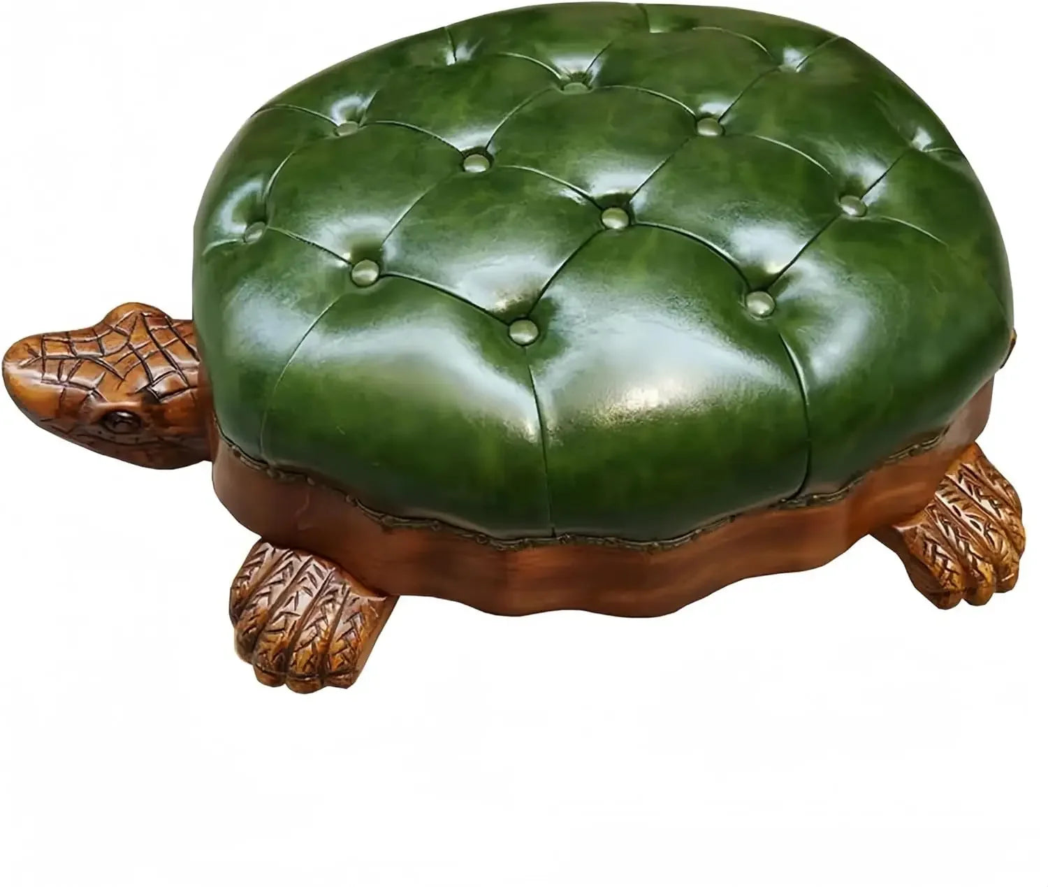 Bespoke Turtle Leather Ottoman, Five Colors