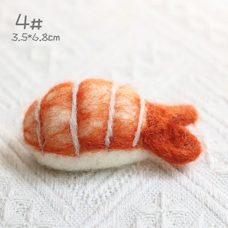 Wool Felt Sushi Plushies – Realistic Mini Food Plush Toys