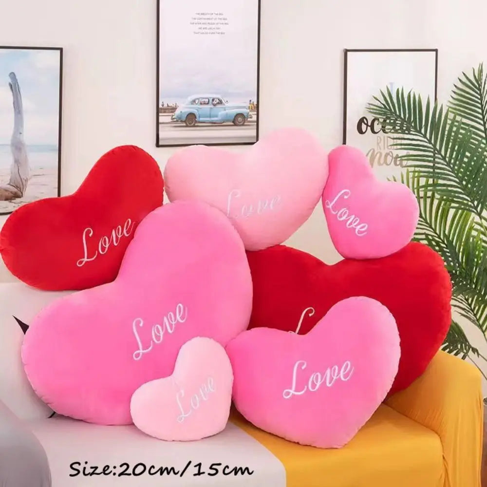 Plush Conversation Heart – "Love" Pillow - Two Colors and Sizes