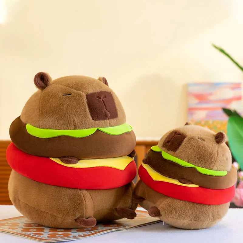 Capybara Hamburger Plushie – Stuffed Animal Toy