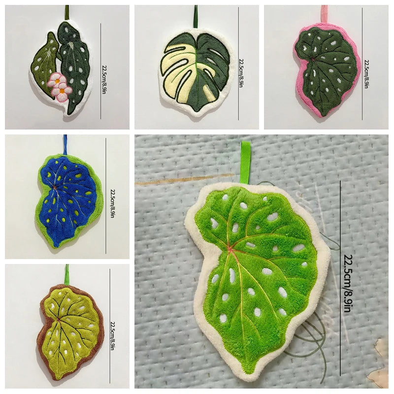 Leaf-Shaped Hand Towel – Hanging Kitchen Handkerchief