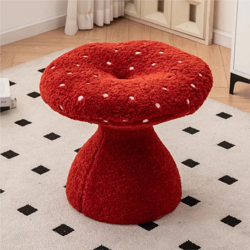 Mushroom Stool – Cute Plush-Inspired Shoe Changing Stool