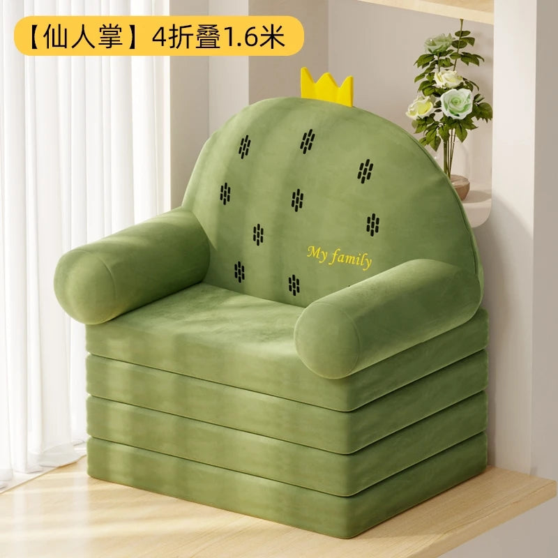 Cactus Plush Children's Reading Chair & Fold-Out Bed