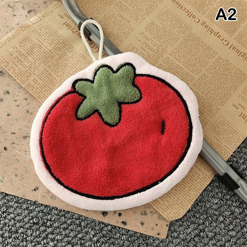 Veggie Hand Towel – Coral Fleece Carrot & Tomato Design