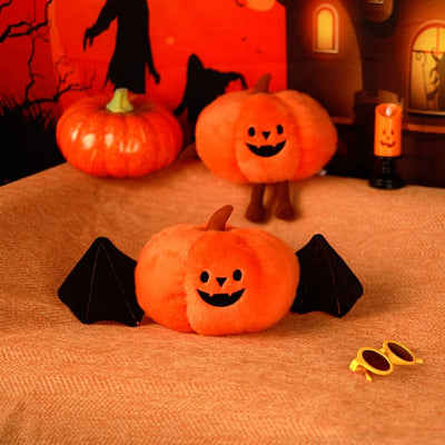Halloween Bat Pumpkin Plush Toy - Cute Spooky Doll, 8" | 20 cm