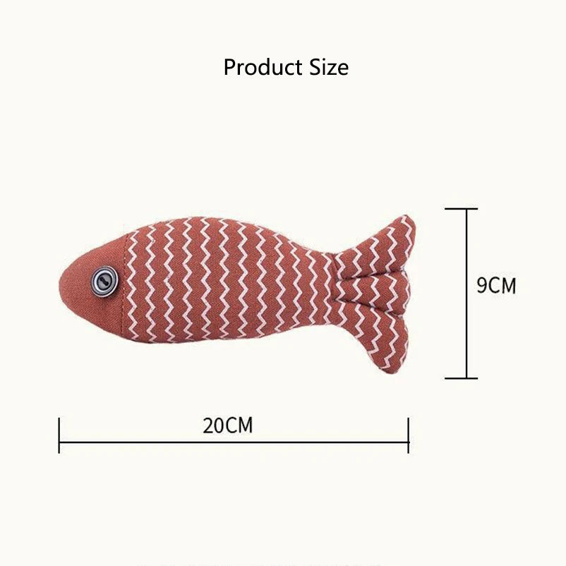 Plüschfisch Katze Katzenminze Spielzeug, drei Farben, 7" | 19 cm