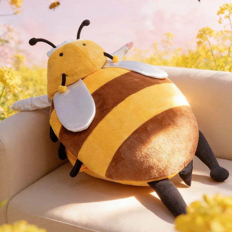 Giant Bee Plush Pillow | Soft Stuffed Bumble Bee Toy, 60–100cm