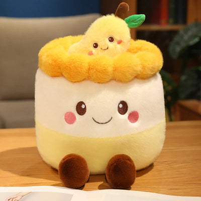 Kawaii Fruit Cake Plush Doll – Strawberry, Blueberry & Mango, 12" | 30 cm