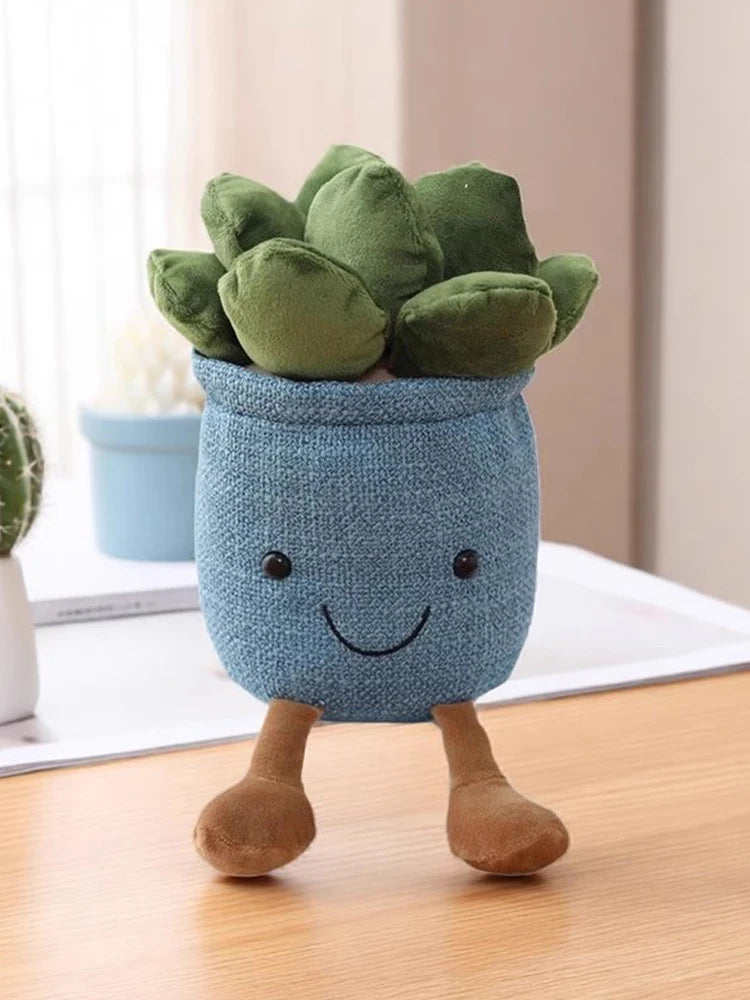 Plüschige Topfpflanzen Cartoon Sukkulenten, 3 Farben, 10" | 25 cm