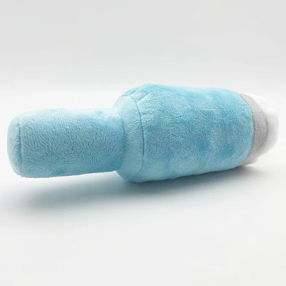 Juguete de peluche chirriante con botella de agua para perros – Dos colores - 11" | 27 centímetros