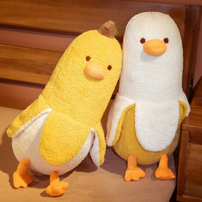 Plushie Fuzzy Banana Duck, Three Colors, 20" | 50 cm