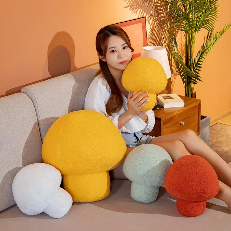 Mushroom Plushie Throw Pillow, Eight Colors, 12-20" | 30-50 cm