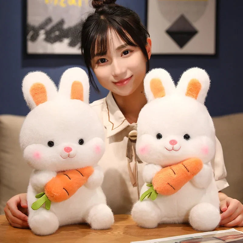 Carrot-Hugging Bunny Plushie, 10-20" | 26-50 cm