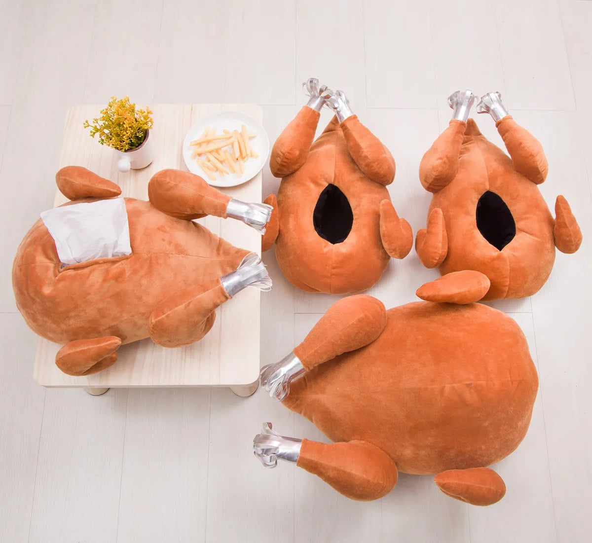 Dispenser di fazzoletti a forma di tacchino arrosto in peluche