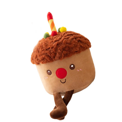 Chocolate Birthday Cupcake Plushie – Cute Plush Toy with Candle