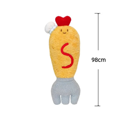 Simulation Cartoon Fork Plush Toys Creative Stuffed Soft Fried Shrimp Pillow Children Comfort Doll Home Decor for Kids Gifts